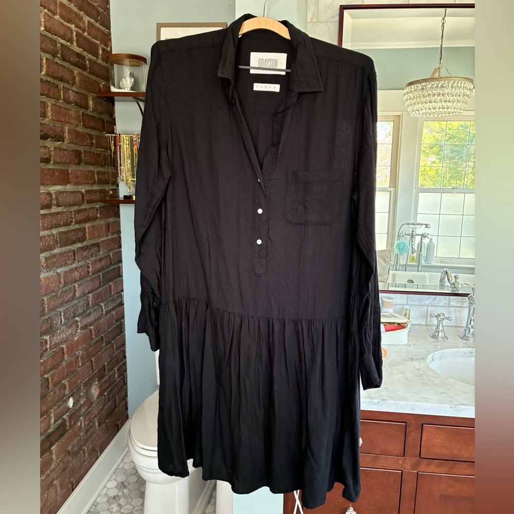 Grayson Black Shirt Dress Sz 03